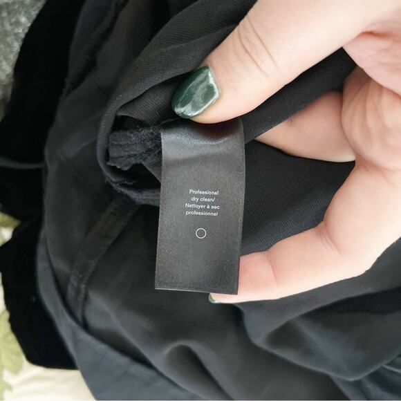 Rag & Bone Jamie Black Velvet V-Neckline Straight-Leg Tie Waist Jumpsuit Size 4 - Picture 12 of 12